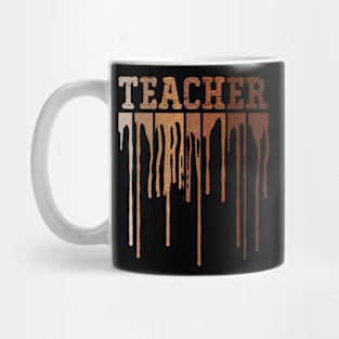 Black Woman Teacher Afro Black History Month Vintage Mug